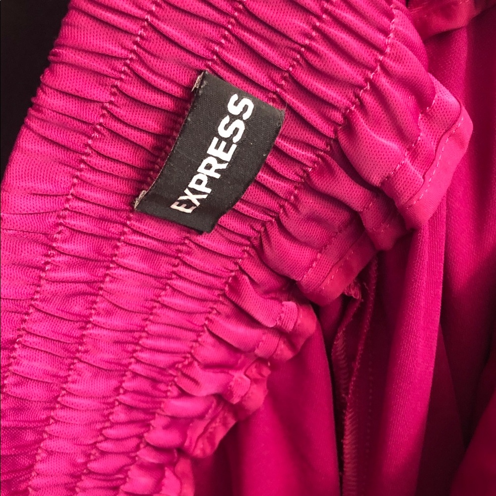 EXPRESS Berry Magenta High-Waist Wide-Leg Pants - Picture 4 of 4